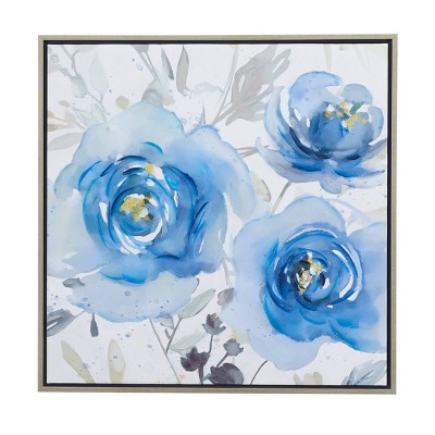 French Country Polystone Framed Wall Canvas Blue - Olivia & May