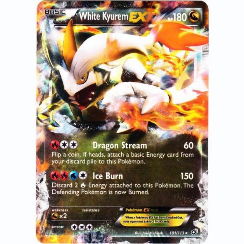 Pokemon Black And White Legendary Treasures Ultra Rare Holo White Kyurem Ex 101