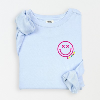 Simply Sage Market S.W.Smiley Simple Wink Bold Lightweight Garment Dyed Sweatshirt