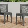 Set of 2 Stacking Rattan Side Chairs – Lightweight, Durable, and Weather-Resistant Outdoor Seating for Patio, Garden, or Balcony-Coolbibila - 2 of 4