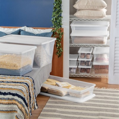 ClearView 41-Quart Kids' Underbed Plastic Storage Box with Lid, 12-Pack
