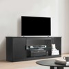 VEVOR TV Stand for TVs up to 65 inch, Modern Entertainment Center with Light Strip, Wooden TV Cabinet Storage with Glass Shelf, Black - 2 of 4
