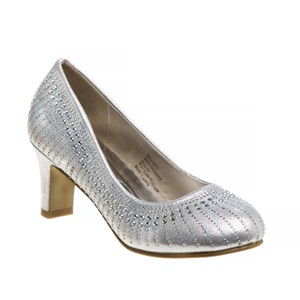 Badgley Mischka Girls Heel Dress Shoes with Rhinestone -Elegant Girls' Pumps, Low Heels, Flower Party, Wedding, Princess (Little Kids/Big Kids) - 1 of 4