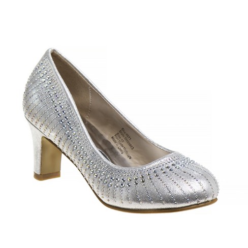 Silver dress shoes with 2024 rhinestones