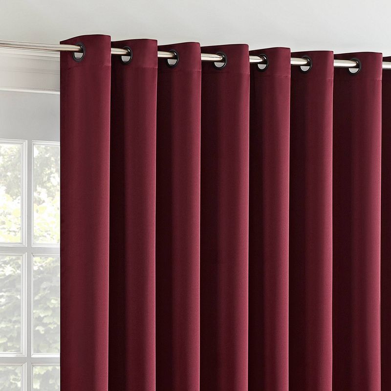 1pc 84&#34;x100&#34; Room Darkening Tricia Curtain Panel Red - Eclipse, 3 of 13