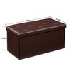 VECELO Folding Storage Ottoman Bench, Versatile Shoestool & Footstool, Bedroom Bench with Storage, Holds up to 660 lb - 3 of 4