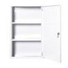 kleankin Steel Wall Mount Medicine Cabinet 3 Tier Emergency Box for Bathroom Kitchen, Lockable with 2 Keys, White - 4 of 4