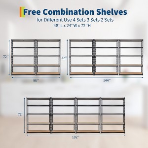 Garage Shelving, 5-Tier Heavy Duty Garage Shelving, Storage Shelves Adjustable Height, Metal Shelves - 1 of 4