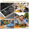 LunaLulinlk Organizer with Lid, Portable Cutlery Holder Flatware Tray with Lid Plastic Silverware Storage Box for Spoons Forks Knives Holder Case - 2 of 4