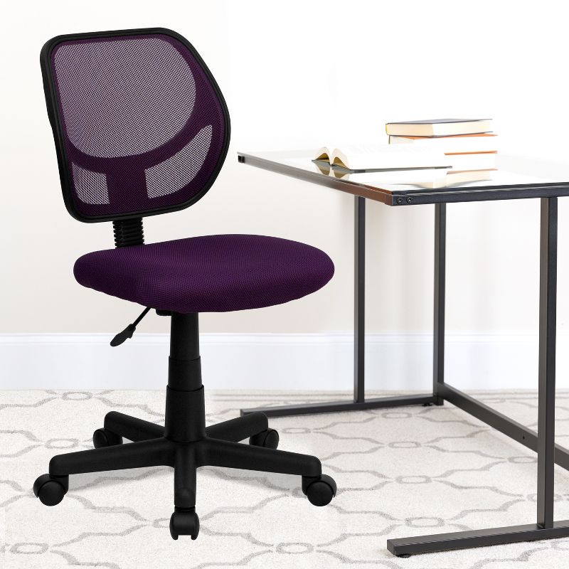 Flash Furniture Low Back Purple Mesh Swivel Task Office Chair, 2 of 12