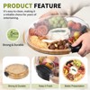Unique Bargains Bamboo Portable Dual-function Round Charcuterie Board with Lid and Handle - 3 of 4