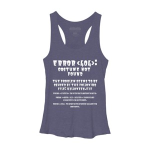 Women's Design By Humans Halloween Error 404 Costume Not Found Apparel, Funny Geeky By khaledned99 Racerback Tank Top - 1 of 3