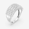GILDED Statement Ring Band in 14KT Gold Plated and 925 Sterling Silver for Women with 1 Carat Lab Grown Diamond, Anniversary Wedding Band Rin, Size 7 - 2 of 4