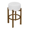 30" Wooden Bar Stools Set, Upholstered Barstool with Rubberwood Frame for Kitchen Island or Home Bars-3irtyhousy - 3 of 4