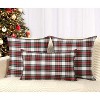 Set of 2 Christmas Scottish Tartan Plaid Throw Pillow Covers Cushion Case for Farmhouse Home Decor Red and White, 18 x 18 Inches - 3 of 4