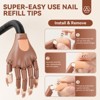 Saviland Pro 100PC Trainer Tip Refill System - Medical-Grade Acrylic Practice Tips for Nail Tech Certification Hand Kits. (Size: 100 Count) - 3 of 4