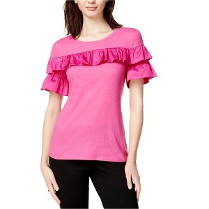 maison Jules Womens Ruffled Basic T-Shirt - 1 of 1