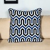 HomeRoots 20" X 20" Blue and White Geometric Cotton Zippered Pillow - 2 of 4