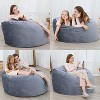 4FT Velvet Bean Bag Chair with Shredded Foam, Large Bean Bag Couch with Removable Cover for Living Room, Bedroom, Dorm - 2 of 4
