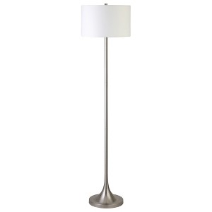 Hudson and Canal 62" Tall Floor Lamp with Drum Fabric Shade - 1 of 4