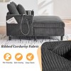 MOONMISS Corduroy Oversized Recliner Sofa with Deep Seat, 3 Pillows, Suitable for Living Room and Bedroom - 3 of 4