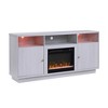 70" Fireplace Console TV Stand with Heater, LED Lights, Cabinets, and Shelves for Living Room and Bedroom - 2 of 4