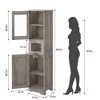 67'' Tall Bathroom Storage Cabinet, Modern Pantry Cabinet with Double Door, Shelves Adjustable Freestanding Cupboard with Drawer for Bathroom Kitchen - 2 of 4