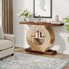 Hommoo 39.3-Inch Wood Console Table Shelves and Circle Base - 3 of 4