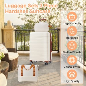 3 Piece Carry On Luggage Set With Spinner Wheels, Carry On Suitcase Set With Duffel Bag for Women, Hardside Luggage Airline Approved With Tsa Lock - 1 of 4