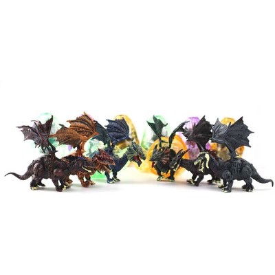 Insten Dragon 12 Pack Dragon Figurine Puzzles In Hatching Jurassic Eggs, 5 in