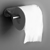 Attop Black Self-Adhesive Toilet Paper Holder, Wall-Mounted Bathroom Storage Rack, Drill-Free Stainless Steel Towel Rack - 3 of 4
