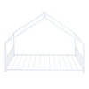 TOAOTBNBO Metal Platform Bed with Roof, Minimalist Bed Frame with Semi-enclosed Space, Modern Bed for Comfortable Sleeping, White - 2 of 4