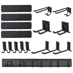 64" Garage Tool Organizer Wall Mount, Heavy Duty Metal Broom Holder with 12 Hooks for Garden Shed Laundry - 1 of 4