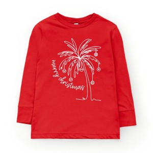 Merry Christmas Palm Tree - Youth Long Sleeve Graphic T-Shirt - 1 of 3