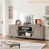 TV Stand for 75inch, Farmhouse Entertainment Center with Sturdy Metal Leg & 2 Open Shelves, Wooden TV & Media Console Cabinet - 3 of 4