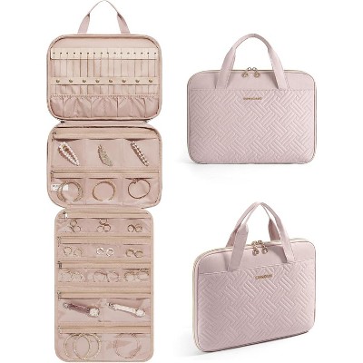 BAGSMART Travel Jewelry Case, Hanging Roll Jewelry Bag
