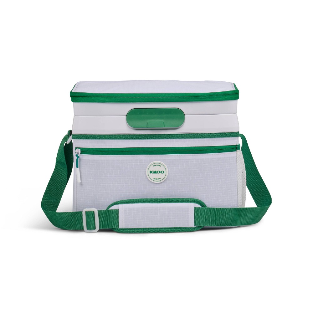 Igloo Sport Cool Fusion 18 Can Hard Lined QuickLatch Cooler - White/Green