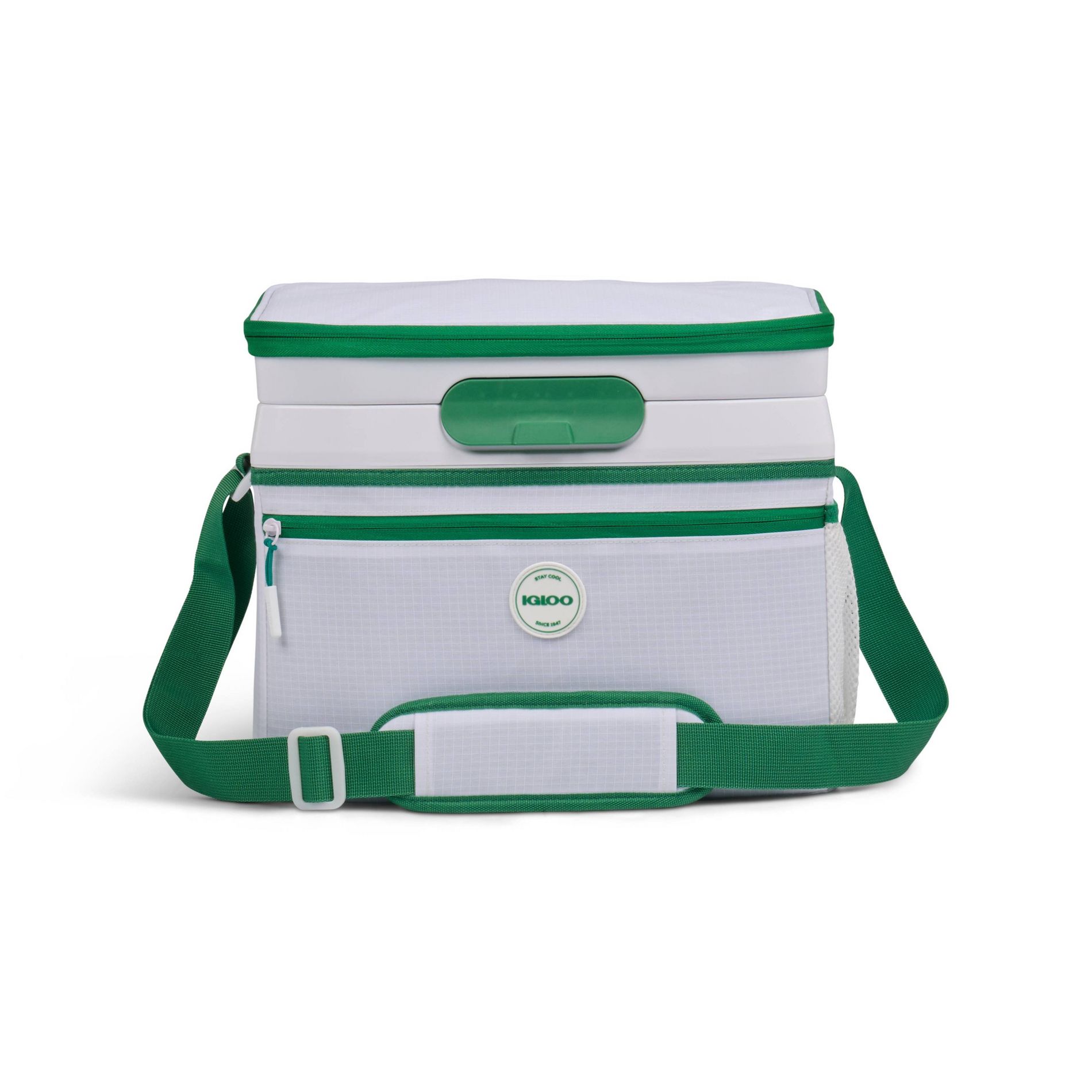 Igloo Sport Cool Fusion 18 Cans/14.8 qt Hard Lined QuickLatch Cooler - White/Green