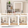 AENKYO 3-Color LED Mirror Vanity Desk, Makeup Dressing Table with Stool, 2 Drawers, Adjustable Lighting for Bedroom - White - 2 of 4