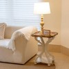 COZAYH Rustic Square Accent End Table with Wood Tray Top Nightstand for Small Spaces Living Room or Bedroom 19 x 19 x 25 Inches, White - 4 of 4