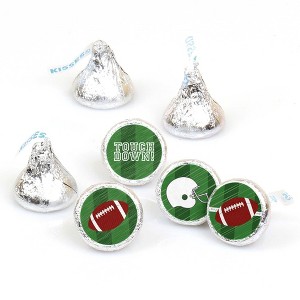 Big Dot of Happiness End Zone - Football - Baby Shower or Birthday Party Round Candy Sticker Favors - Labels Fits Chocolate Candy (1 sheet of 108) - 1 of 4
