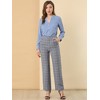 INSPIRE CHIC Women's Plaid Elastic Waist Casual Work Office Long Pants - 3 of 4