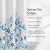 Oceana Watercolor Sea Life Linen Textured Shower Curtain Blue Single 72x72 - 2 of 4