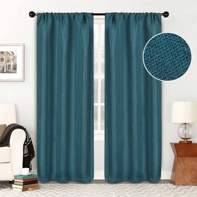 Modern Farmhouse Textured Waves Room Darkening Blackout Curtains, Set Of 2,  52 X 108, Charcoal - Blue Nile Mills : Target