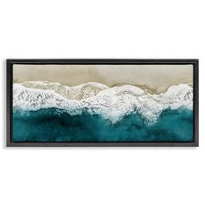 Stupell Industries Foamy Beach Coast Deep Ocean, 31" x 14" - 1 of 4