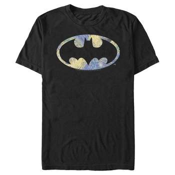 Men's Batman Shield Logo Artistic Swirl T-Shirt