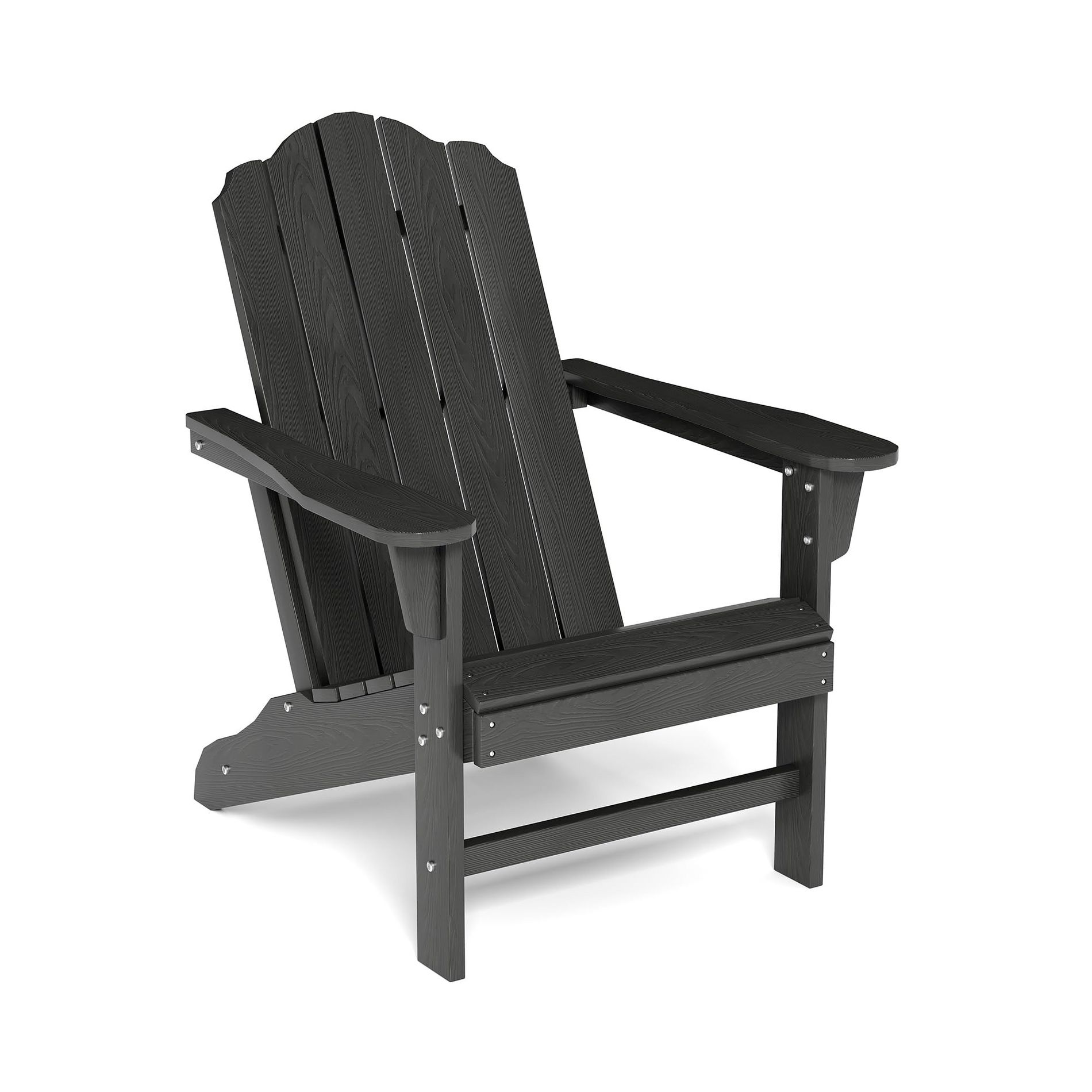 Wood Texture Lawn Chair, Outdoor Patio Furniture for Garden Backyard Deck,1 piece,Black