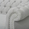 84.75" Velvet Tufted Chesterfield 3-Seater Sofa with Low-Profile Design, Turned Legs and Diamond Stitching - 3 of 4
