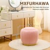 KTMBDW Storage Ottoman, Modern Round Floral Footrest with Soft Padded Seat, Teddy Velvet Footstool, Accent Small Table for Hallway, Living Room - 4 of 4