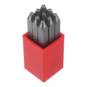 Unique Bargains High Tool Steel 0-9 Punch Number Stamp Set for Metal Plastic Wood 9 Pcs - 1 of 4